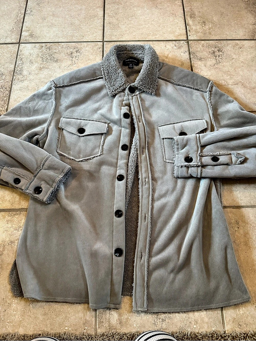Industry Sherpa-Lined Striped Shirt Jacket